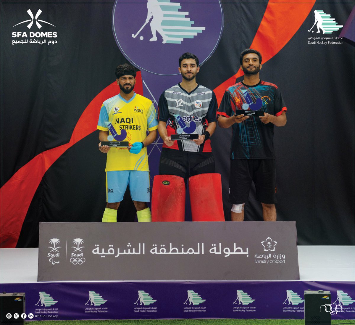 نجوم بطولة المنطقة الشرقية🏑
النجومية ما تنقاس بالنتيجة… تنقاس بالعطاء، بالحضور، وبصدى الاسم بعد صافرة النهاية!

✨ أفضل لاعب: محمد معروف
🧤 أفضل حارس: معز الحق 
🎯 هداف البطولة: حيدر علي 

مبروك للأبطال، وهاردلك لكل من شارك وقدم مستويات مشرّفة 👏

#الاتحاد_السعودي_للهوكي