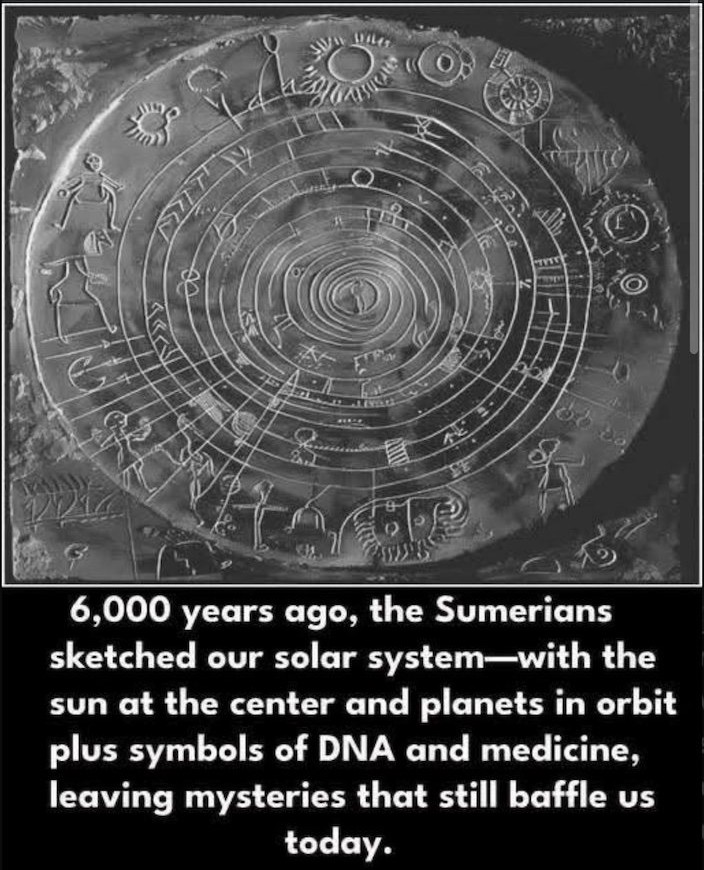 The Sumerians weren’t just early city-builders—they were cosmic storytellers with a flair for the mysterious.

🌞 **Solar System Depictions**
- Some Sumerian tablets, like the famed *VA 243 cylinder seal*, appear to show a central sun surrounded by orbiting bodies—interpreted by