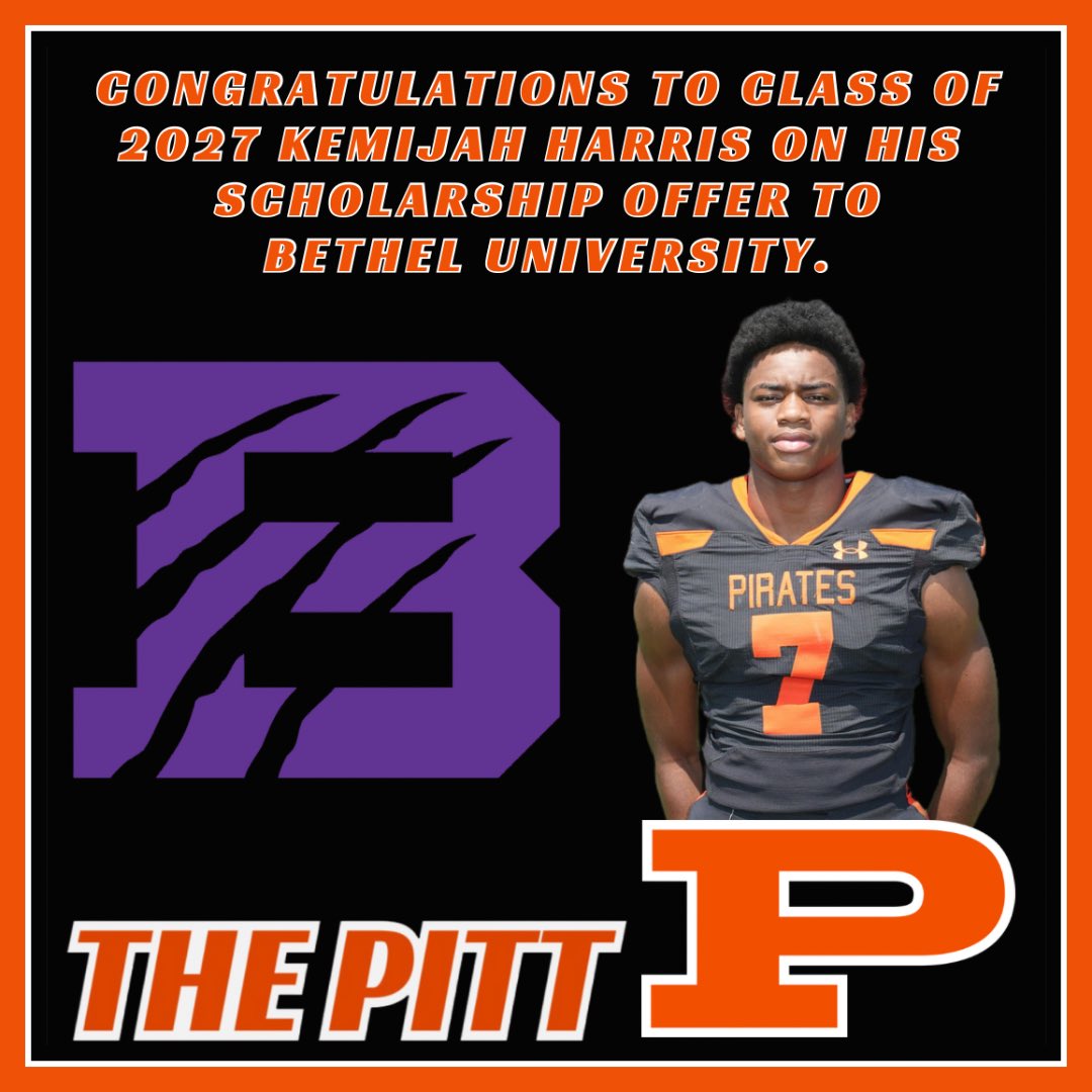 Kemijah Harris (@kemijah_harris) on Twitter photo Blessed to announce my second offer to <a href="/BU_FootballTN/">Bethel University Football (TN)</a> #ThePitt @sphspirates <a href="/Coach_Springer1/">Chris Springer</a> <a href="/DrewChance_10/">Coach Chance</a> <a href="/Coach_PetersonB/">Bret Peterson</a> <a href="/SPCoachStone/">Wes Stone</a> <a href="/jared5_59/">Jared Stone</a> <a href="/QMccamey52/">Quinten McCamey</a> <a href="/CSmithScout/">Chris Smith</a> Blessed to announce my second offer to <a href="/BU_FootballTN/">Bethel University Football (TN)</a> #ThePitt @sphspirates <a href="/Coach_Springer1/">Chris Springer</a> <a href="/DrewChance_10/">Coach Chance</a> <a href="/Coach_PetersonB/">Bret Peterson</a> <a href="/SPCoachStone/">Wes Stone</a> <a href="/jared5_59/">Jared Stone</a> <a href="/QMccamey52/">Quinten McCamey</a> <a href="/CSmithScout/">Chris Smith</a>