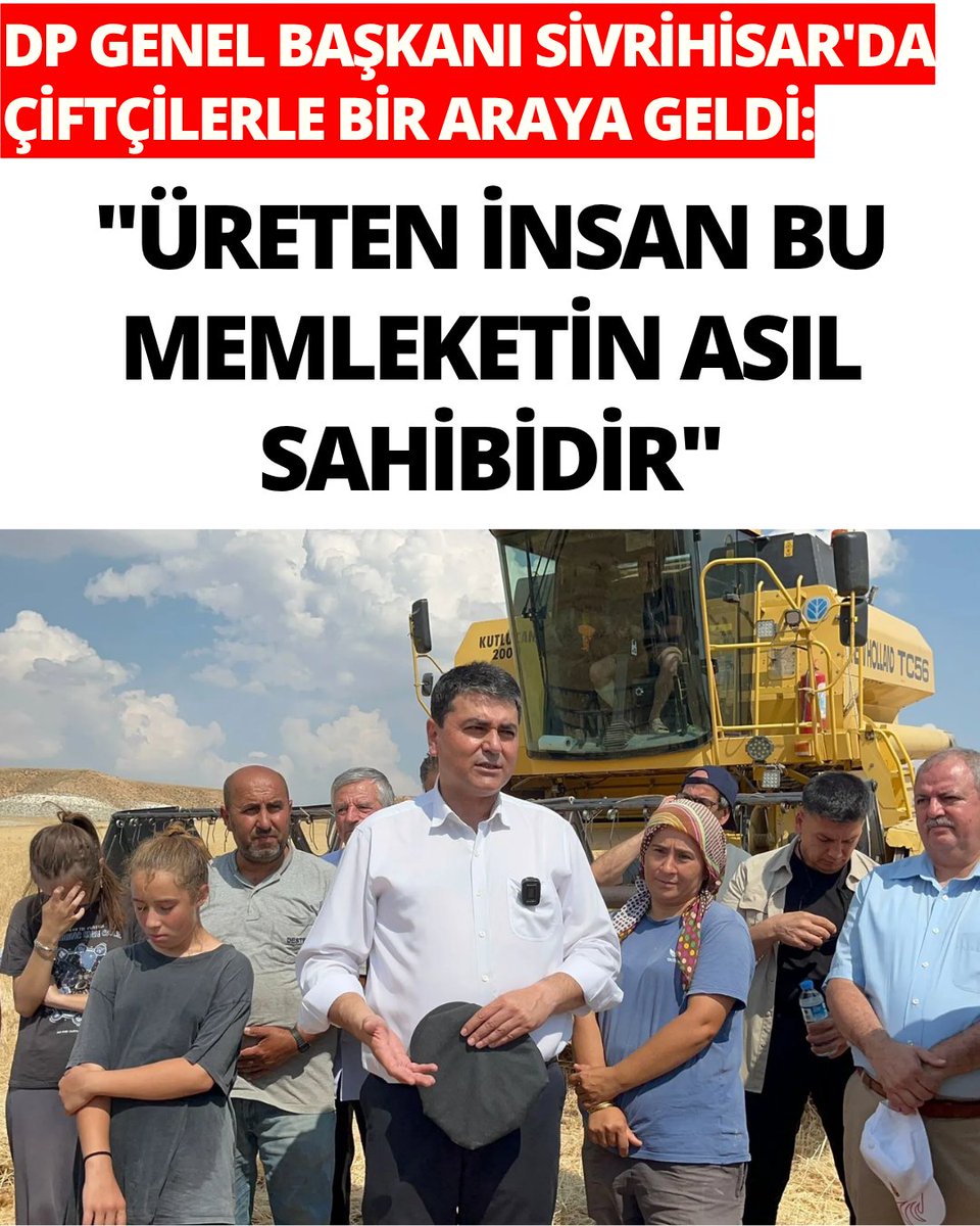 DP Genel Başkanı Sivrihisar'da çiftçilerle bir araya geldi: "Üreten insan bu memleketin asıl sahibidir" eskisehir.net/dp-genel-baska…
