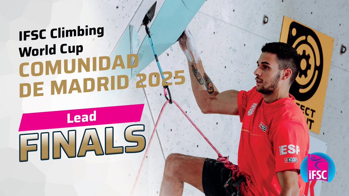 ifsclimbing's tweet image. Here we go - it's the Lead finals!
🌎 Depending on where you are in the world, watch now on the IFSC YouTube channel or on your local host broadcaster
🔗 youtube.com/live/rdHynJ0yU…
#WorldClimbing