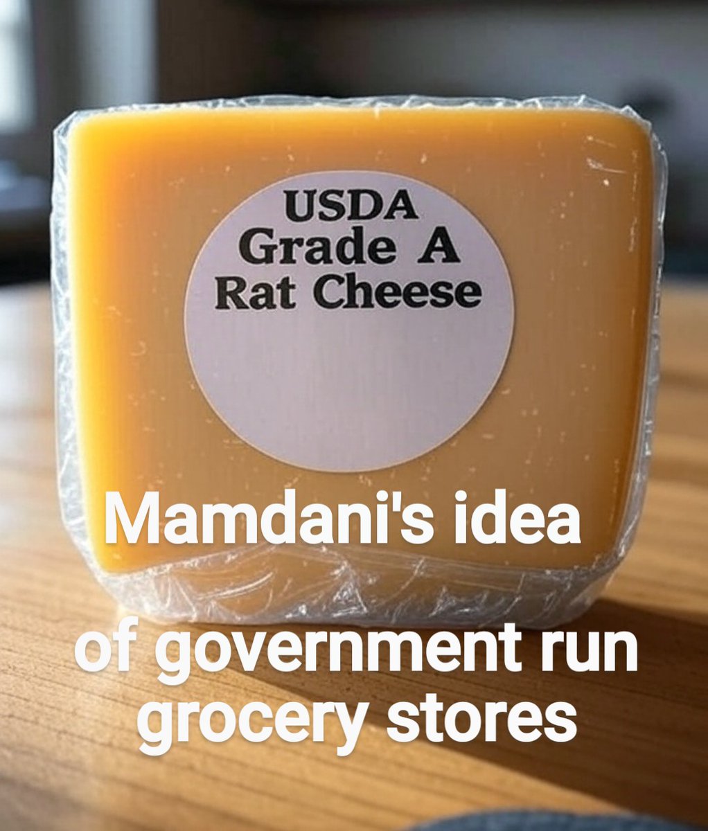 mikeporter2023's tweet image. American cheddar is nicknamed "rat cheese ". Why? Because it's so tough it takes the rats longer to pull it from the trap, hence you catch more rats that way! Government run grocery stores have poor selection, poor quality etc. If you ever shopped at a Soviet store you'd know!
🫏