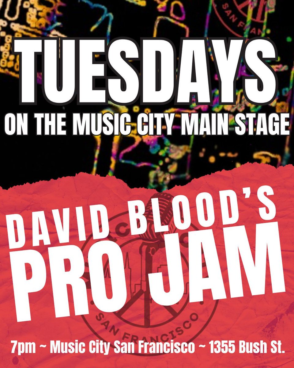 PRO JAMMERS! David Blood's Pro Jam will be returning to Tuesday nights on the Main Stage starting THIS TUESDAY, July 22🤘 Grab your gear, fuel up at the bar, and hit the stage with the pros every Tuesday night starting at 7pm!