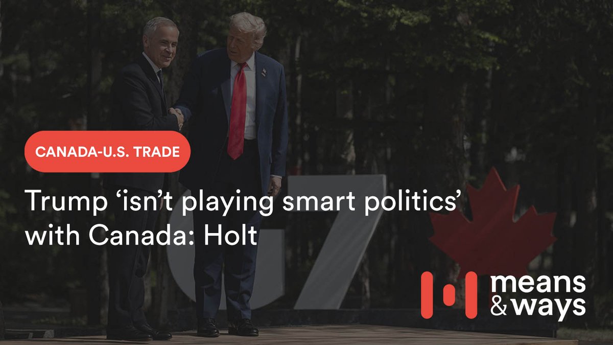 meansandways_ca's tweet image. Scotiabank’s Vice-President and Head of Capital Markets Economics Derek Holt said that the U.S. risks missing an opportunity for a stable trade and security arrangement with Canada — particularly with the current federal government under Prime Minister Mark Carney.
Read more:…