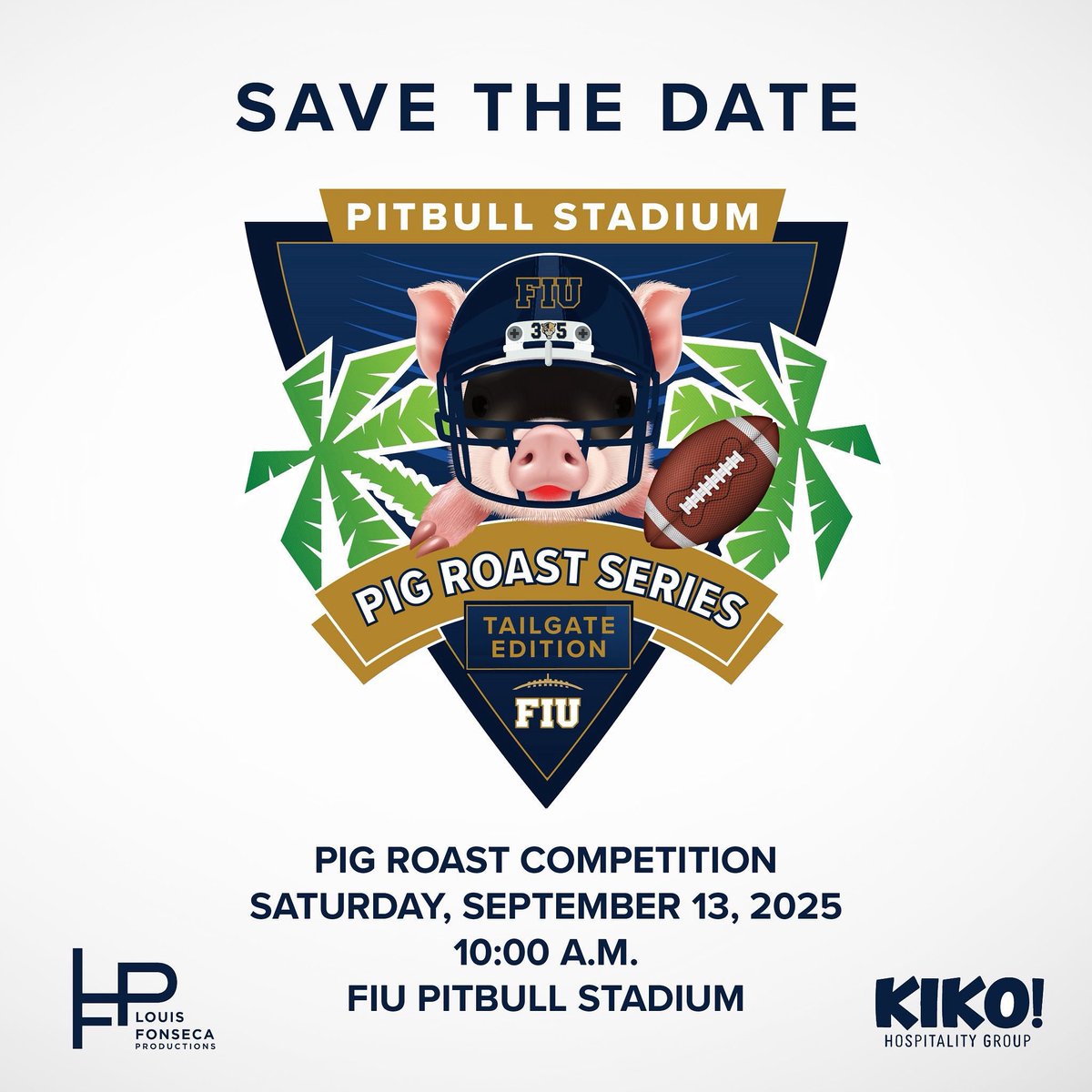 FIUPresident's tweet image. I’m excited to announce the inaugural FIU Pig Roast Series and Tailgate on Saturday, September 13 at Pitbull Stadium!
In partnership with Louis Fonseca Productions and Kiko Hospitality Group, we will bring together FIU alumni, students, faculty, staff, and the community for a…