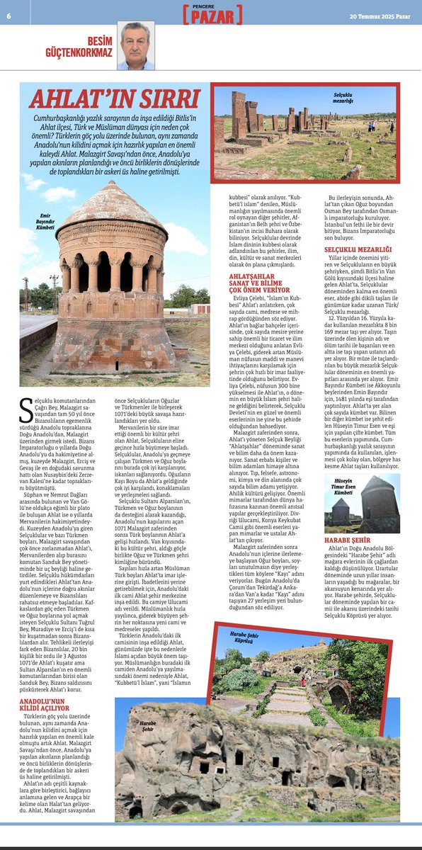 🖊️ Ahlat'ın Sırrı

Besim Güçtenkorkmaz, Pencere Pazar için yazdı...

<a href="/besimguc/">besim güçtenkorkmaz</a> 

gazetepencere.com/yazarlar/ahlat…