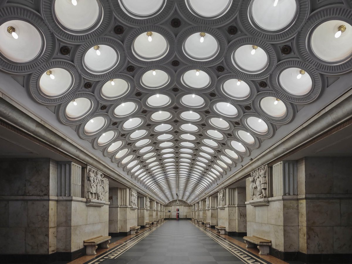 The most comprehensive collection of all ever built Soviet Subway stations.Limited edition fine art prints 
1.Tashkent, Mustaqillik Maydoni (1977)
2.St. Petersburg, Avtovo (1955)
3.Kyiv, Kharkivska (1994)
4.Moscow, Elektrozavodskaya (1944)