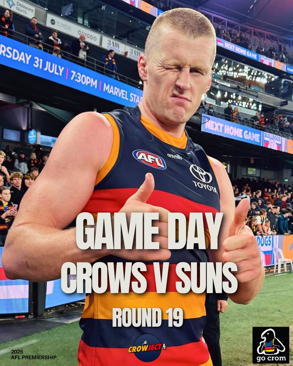ITS GAMEDAY AND ITS A DING DONG BATTLE AT ADELAIDE OVAL

The mighty crom are looking to avenge the robbery at Carrara earlier this year!

You heading to the game? Tag us in your stories and let us know what’s going to happen today!

#aflcrowssuns #afl #weflyasone #madefromsa