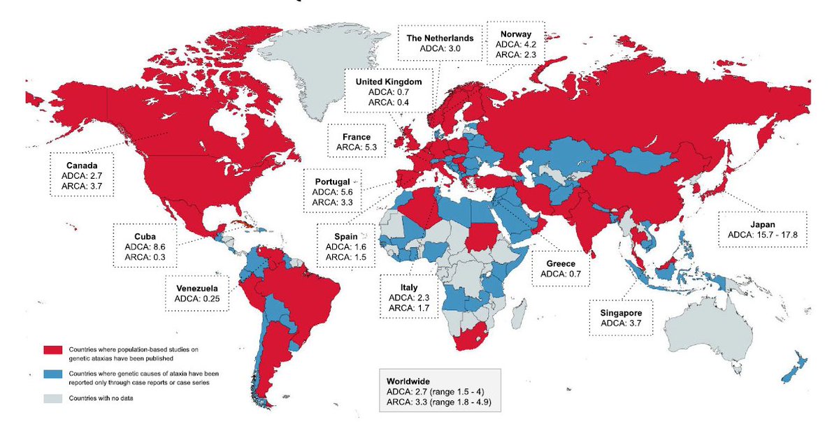 AtaxiasARG's tweet image. Unravelling the Global Tapestry of Genetic Ataxias: Epidemiology and Genetic Testing Approaches. @MDJ_Journal review of 2932 studies across 122 countries highlights key regional differences & a region-tailored testing approach for genetic #ataxias. …mentdisorders.onlinelibrary.wiley.com/doi/10.1002/md…