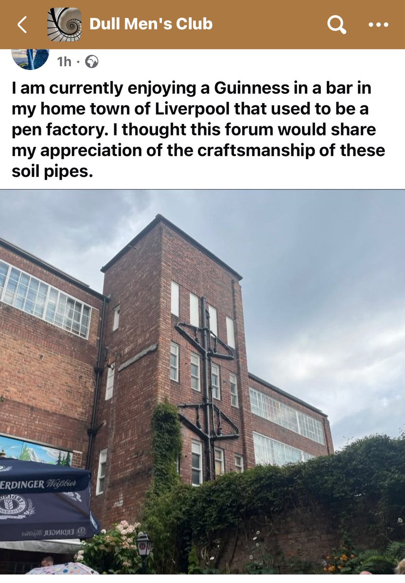 Excited to feature in the Dull Men’s Club. 

Even though it’s about soil pipes 🫠