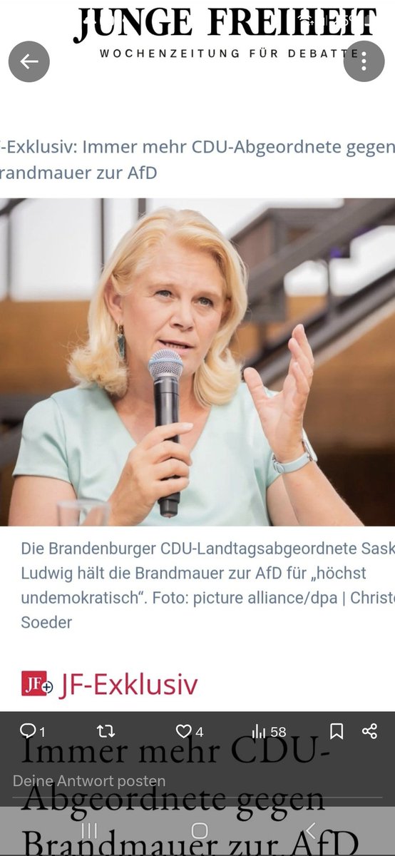 Diese ungebildete Dummschranze, die nicht einmal weiß, dass das GG aus Artikeln, nicht aus Paragraphen besteht, hetzt seit 3 Wochen gg eine angesehene Juraproffesorin. Sitzt für die #CDU im Brandenburger Landtag.
#saskialudwig