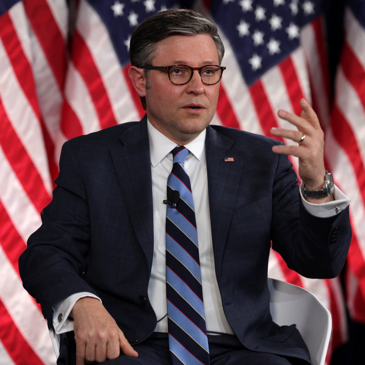 PaulRudnickNY's tweet image. After Mike Johnson lied about Trump's dismal approval ratings "skyrocketing", he explained, "I meant the ratings in my pants when I think about Trump, Jesus calling me his "little apostle bro" or eating ice cream while praying and rubbing myself against our sectional"