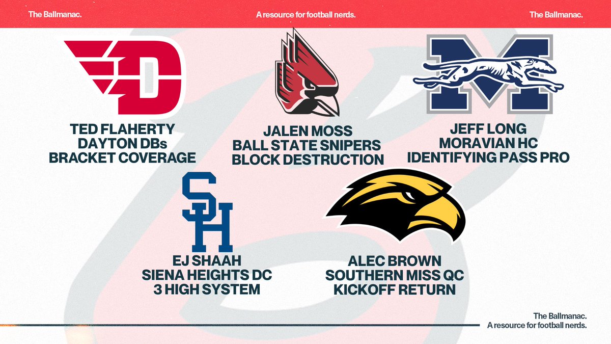 🚨First 5 Speakers dropping Monday for the College Mega Mini-clinic🚨 30+ College Coaches. 10+ Hours of talking football. Appreciate all of the Speakers!!!

3⃣ We will be giving away 3 Coaches Circle Subscriptions for the entire year ($120), Retweet to put your name into the