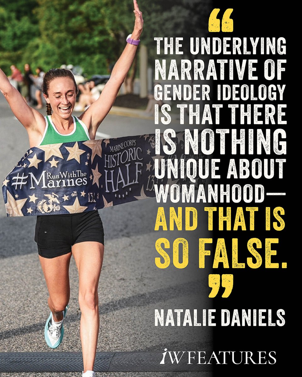 iwfeatures's tweet image. Womanhood is sacred: Postpartum marathoner Natalie Daniels was kicked off her running team & targeted online after opposing male inclusion in the women’s category. 🚺 Read her story:
iwfeatures.com/profile/boston…