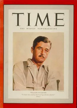 CaptLowry's tweet image. WILLIAM FAULKNER on the TIME MAGZINE COVER of JANUARY 1939
This cover was in honor of Faulkner's 15th book, The Wild Palms. A sentence in the article says, He "lives about as close to the heart of the South as it is possible to get - in Oxford, Mississippi" I keep tellin' y'all…