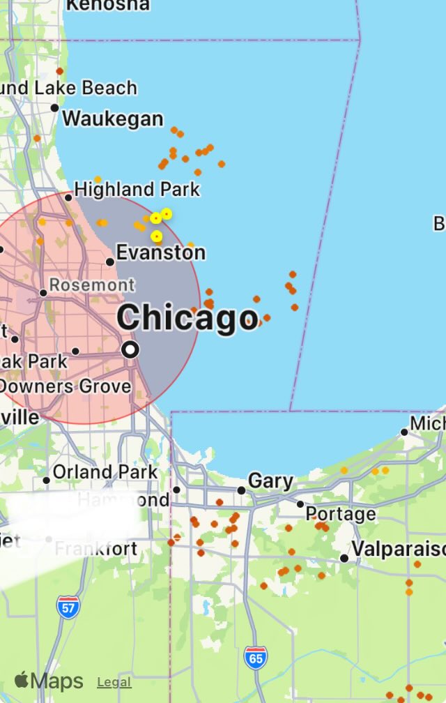 WindyCityWxMan's tweet image. Lightning all now out over Lake Michigan and last of rain about to exit from along the Lake/Cook county line
That should do it for the rest of today for at least the northern metro if not the entire #Chicago area
Small chance as cold front crosses overnight of a shower of storm…