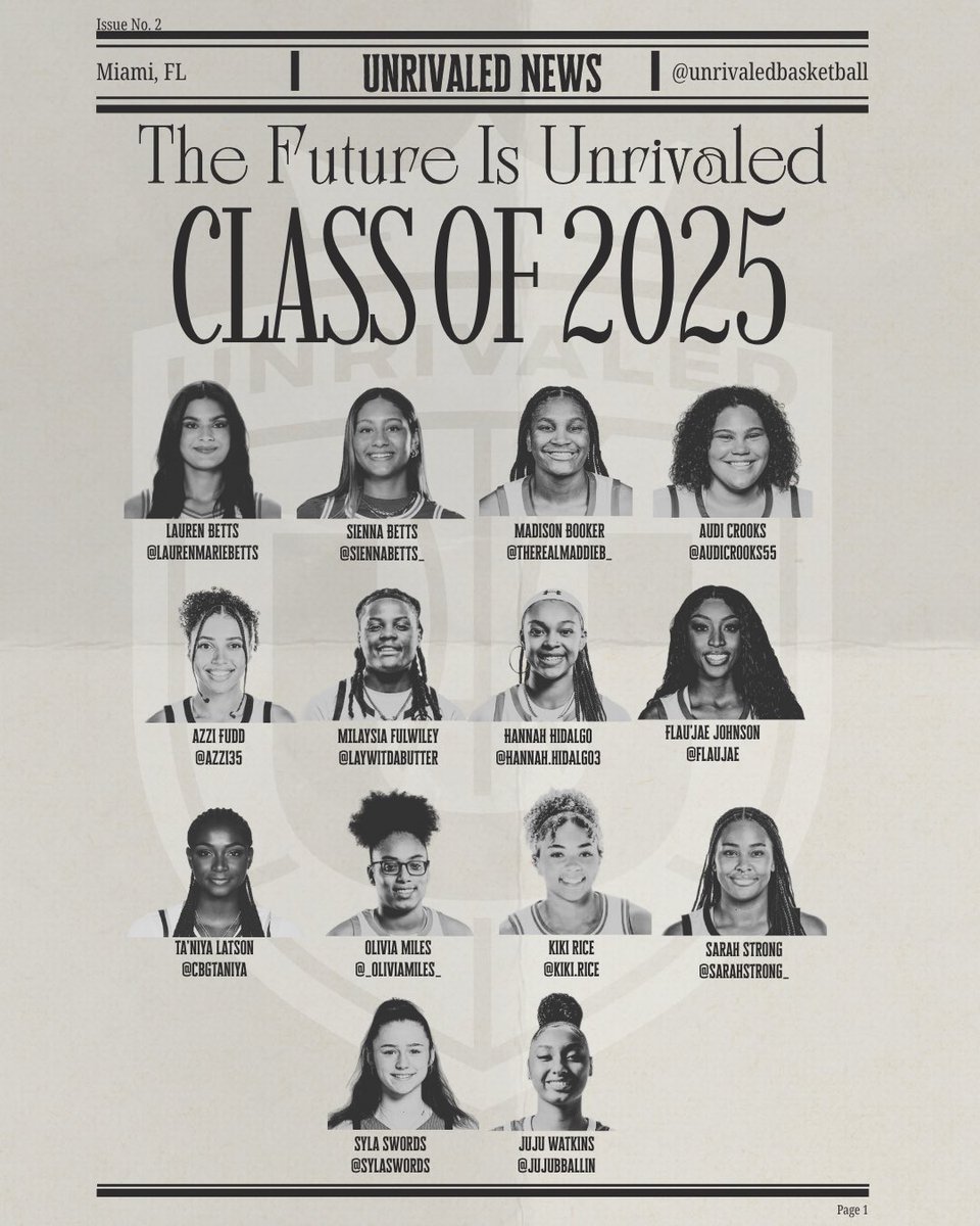 Unrivaledwbb's tweet image. Unrivaled presented by Samsung Galaxy just signed 14 of the top women’s college hoopers to game-changing NIL deals.
We’re kicking it off with The Future is Unrivaled Summit Presented by Samsung Galaxy in Miami at the end of July 🤩 Stay tuned for more 👀