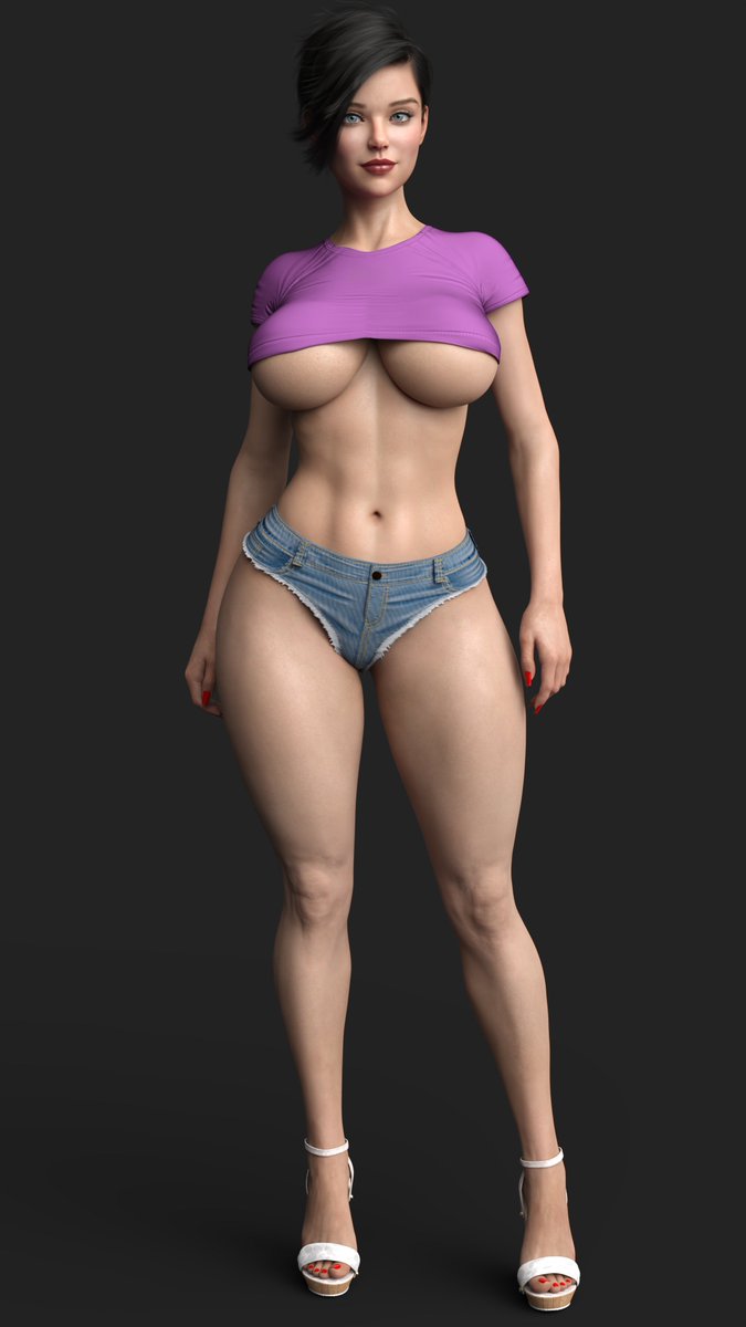 Jen showing off some underboob