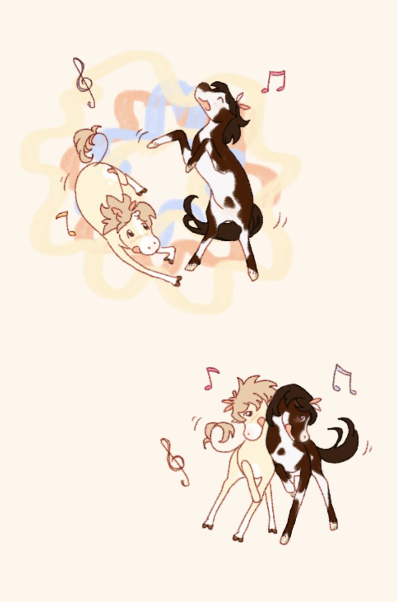 GellenHellen's tweet image. Drew me and my friend as little ponies dancing and having fun for her bday