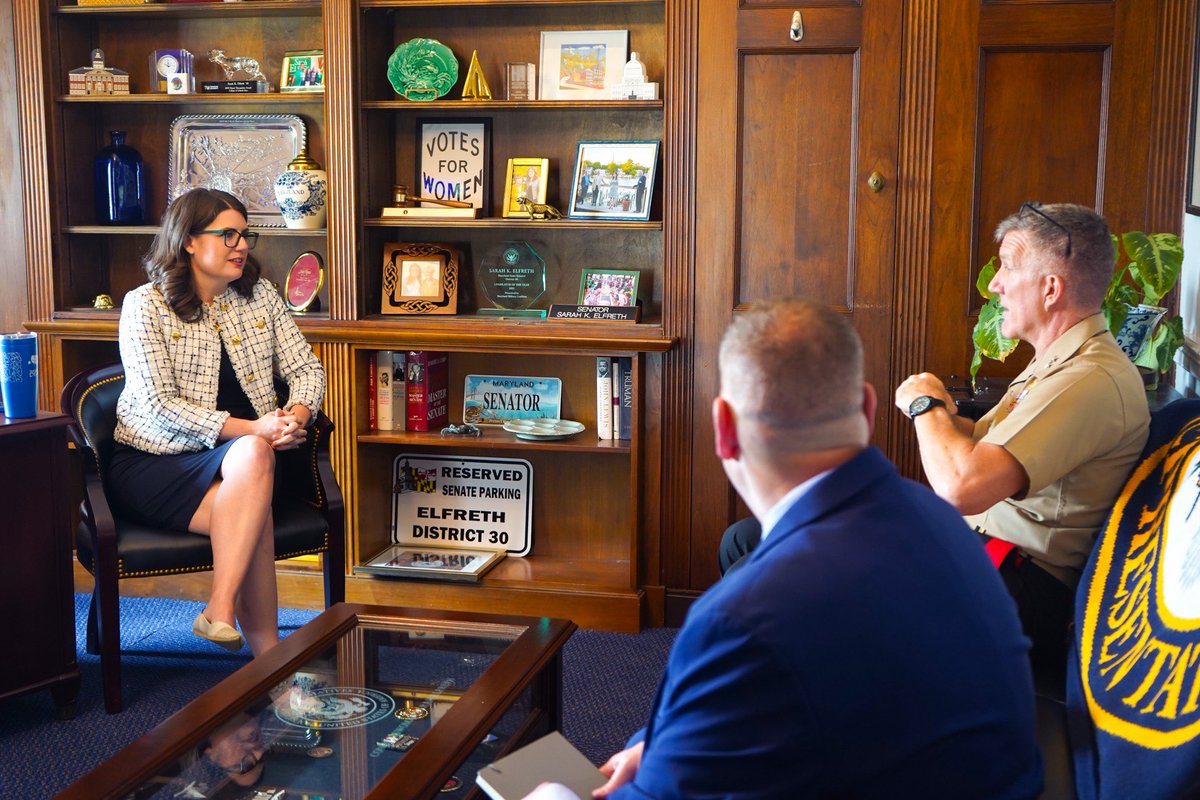 RepSarahElfreth's tweet image. This week, I had the chance to sit down with @USMC’s Major General Jason Woodworth to discuss his work, goals, and priorities for our servicemembers – with a special focus on energy resilience and installation readiness. Even though the NDAA has passed out of committee, my work…