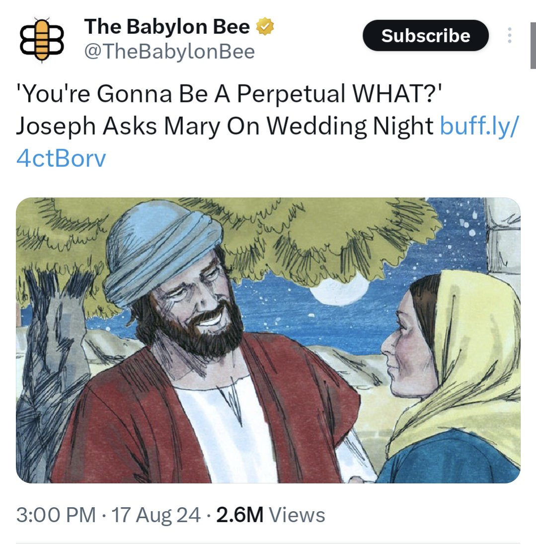 Seriously, Catholics, it’s time to boycott <a href="/TheBabylonBee/">The Babylon Bee</a>. Stop supporting this anti-Catholic garbage.