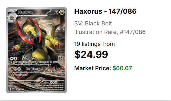 CardGameNomad's tweet photo. A Warning for those using TCGPlayer!

TCGPlayer really needs to remove Japanese listings from English card listings on their app.... Especially when they already have a section for Japanese cards. 

Seller Mei Cards is trying to get $50 for a Japanese copy of Seismitoad and $25 for a Japanese copy of Haxorus.

Japanese market for both.... $25. And they are doing this for many different BBWF cards. 

Please do not buy Japanese cards under English listings, they are using English market prices to scam you! That $25 looks great on Haxorus compared to $60, but if you go to the actual Japanese listing, you can get it for $10. 

I think a lot of new people in the hobby fall for this scammy stuff and I hope this post helps someone avoid being scammed out of their money.