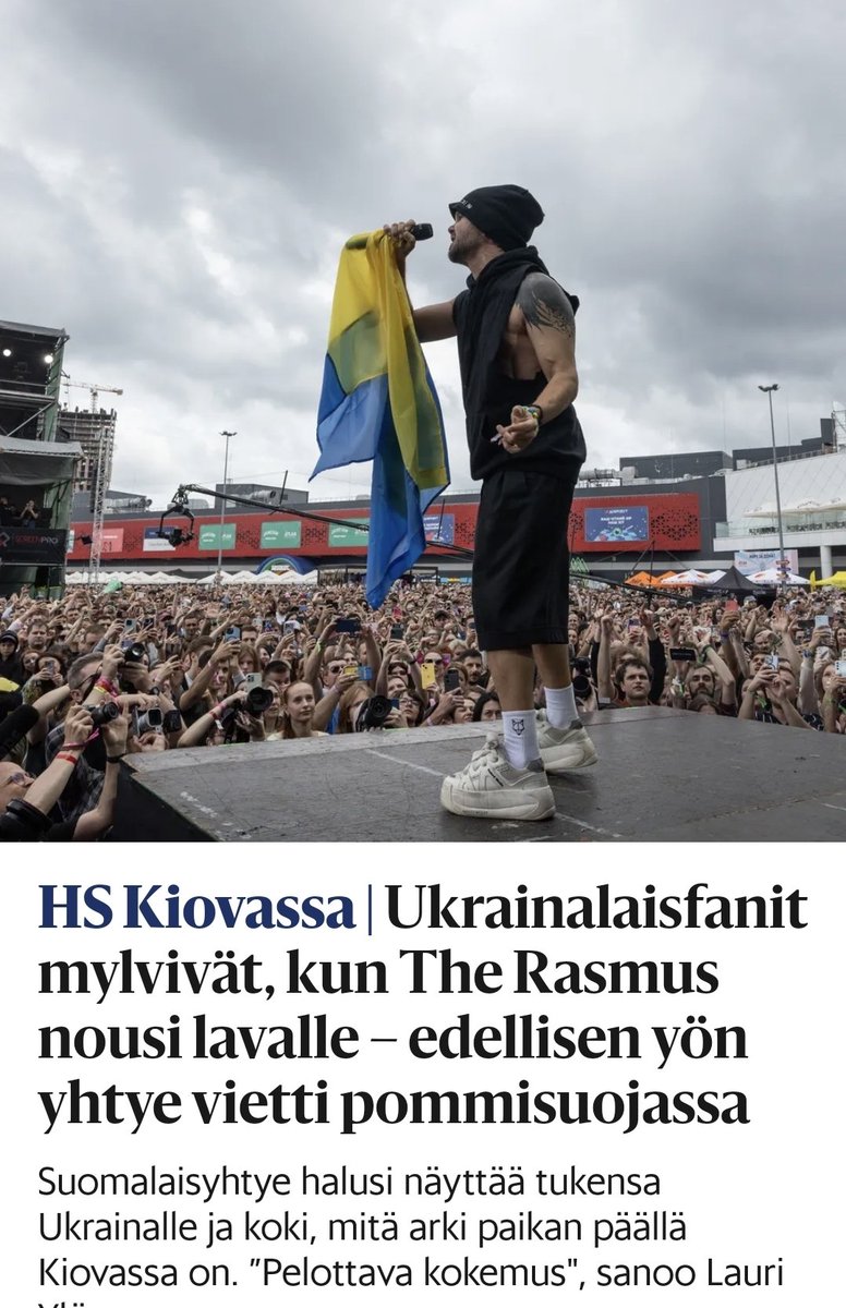 Lifflander's tweet image. On tää jännä, kun nykyään sotatantereella voi järjestää rock-konsertteja ja muuta viihdettä.