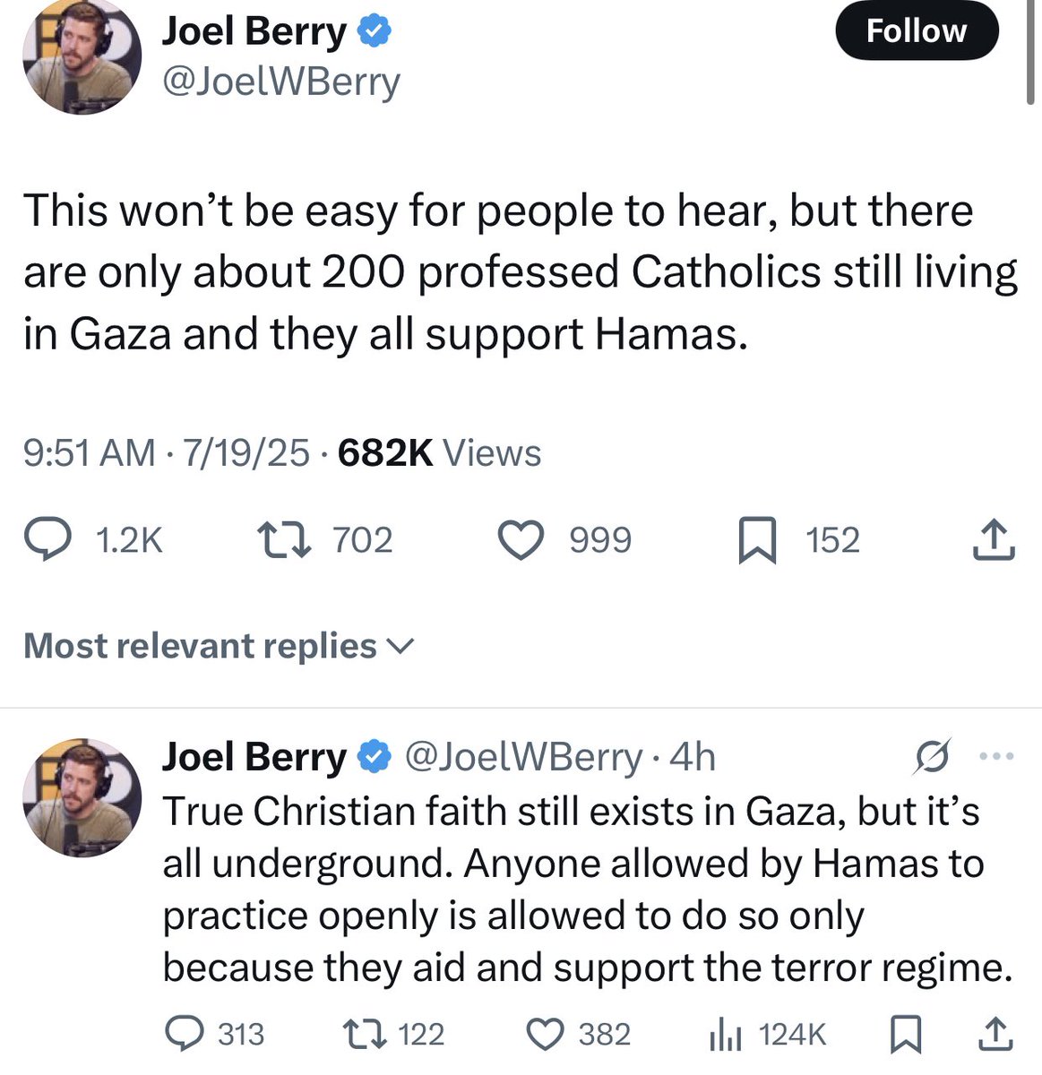 TheRightsWriter's tweet image. Joel Berry’s “Christian deaths don’t matter if they aren’t evangelicals” is the anti-Catholic, anti-Orthodox, prideful faith of the modern day Protestant Pharisee.
Closing your heart to the suffering, death, and destruction of the innocent is the faith of the Antichrist.