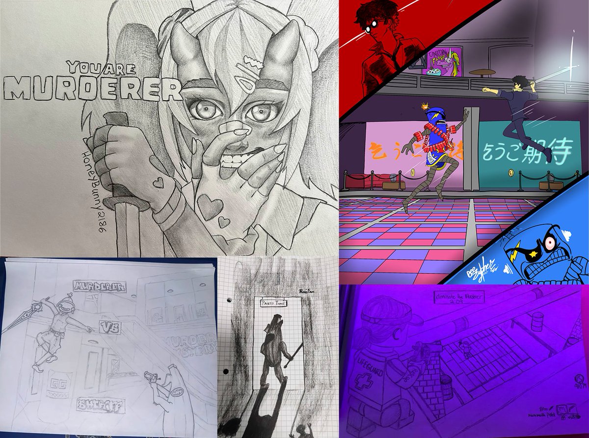 GoodGamers's tweet image. Murder Mystery Art!! 馃敧鉂わ笍
Amazing submissions from Little Shadow, Luna, Fate, Moni, & Michilada in our community!
Join the Discord and show off some of your own creations!馃帹