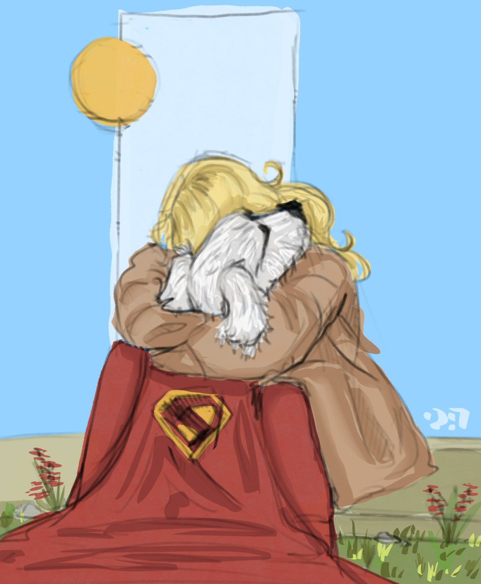 QueerAtelier's tweet image. A girls best friend 
#supergirl #superman #kryptothesuperdog