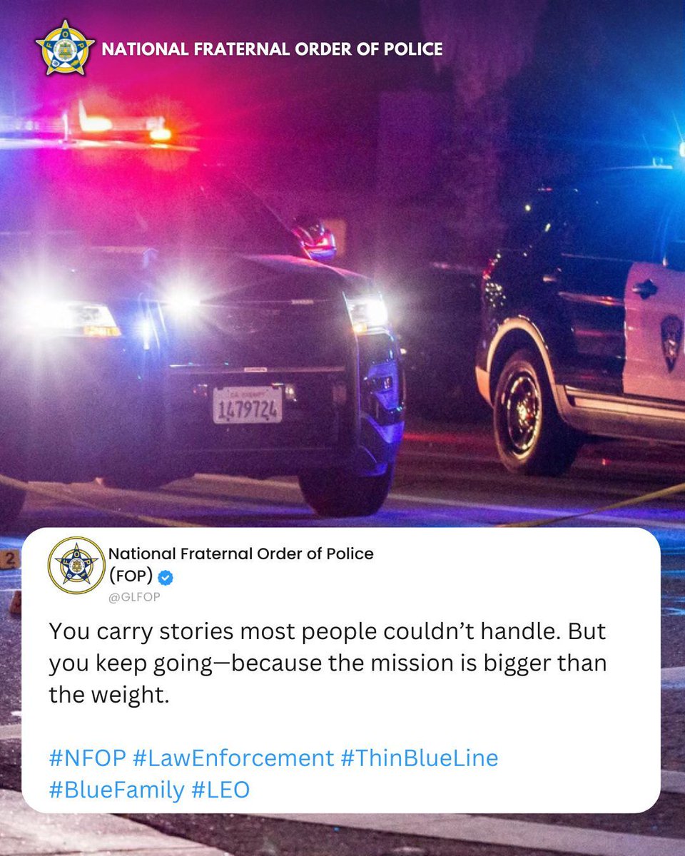 GLFOP's tweet photo. You carry stories most people couldn’t handle. But you keep going—because the mission is bigger than the weight.

#SilentBurden #StrongShoulders #PoliceLife #ProtectorsStory #FOPStrong https://t.co/be8bVXiWAp