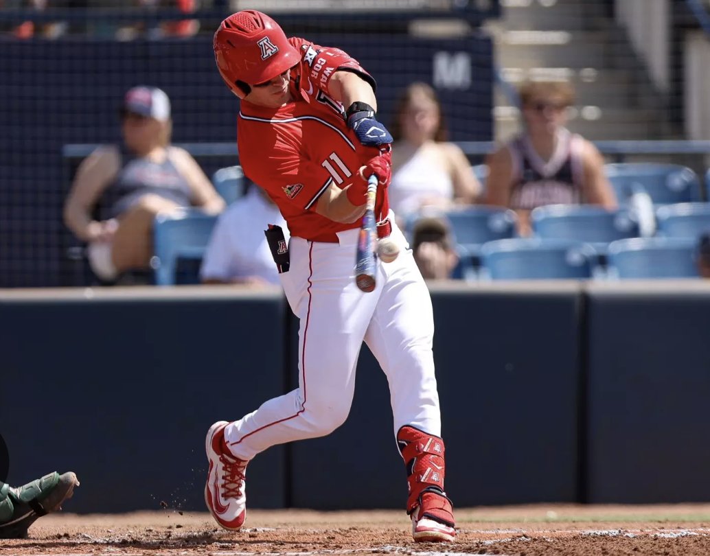 AZStatCats's tweet image. Congratulations to Aaron Walton on being drafted by the Cleveland Guardians ⚡️⚡️⚡️

His 2025 season with the Cats:
.320/.437/.589 🔥
81 H, 22 2B, 14 HR, 19 SB 
.438 wOBA, 154 wRC+ 💪

Led the team in SB &amp;amp; OBP, Top 3⃣ in everything else 😼

Lockdown Defense, Electric Bat, Speed…