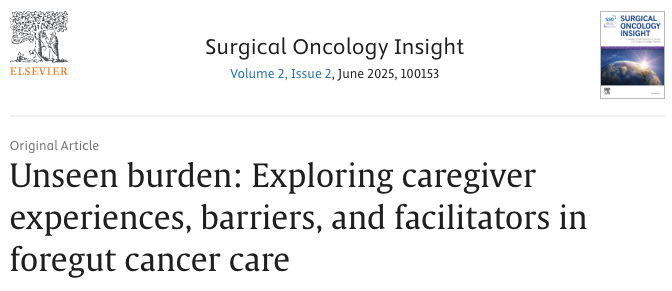 iliapis_md's tweet image. New study out in @SurgOncInsight from the #FonsecaLab! We explored the lived experiences of caregivers of foregut cancer patients in the Deep South, highlighting multiple unmet needs.
With @afonsecaMD @Jaspinder_med @UABSurgery
sciencedirect.com/science/articl…