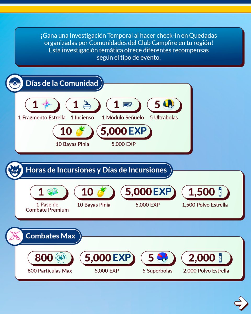 PokemonGoAppLA's tweet image. ¿Vas a asistir a la próxima Quedada de la Comunidad de Pokémon GO?
¡Conectar con tu comunidad local desde la app de Campfire tiene muchos beneficios!
