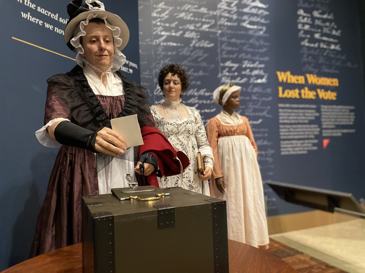 AmRevMuseum's tweet image. The Seneca Falls Convention began #onthisday in 1848, calling for women's equality and suffrage. Less than 100 years before, women and free people of color legally held the vote in New Jersey.
Explore more with our When Women Lost the Vote online exhibit: bit.ly/364JZkV