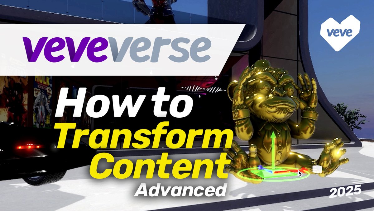 veve_official's tweet photo. QUICK TUTORIAL: Let's learn ADVANCED transformation techniques in the VeVeVerse! 🏗️          

Check out our quick UPDATED guide on HOW TO TRANSFORM Content ADVANCED in the VeVeVerse, live on our YouTube channel! 🔗 https://t.co/Jt4l6Xe0QR

Share your Spaces in the comments below  #VeVe #VeVeVerse