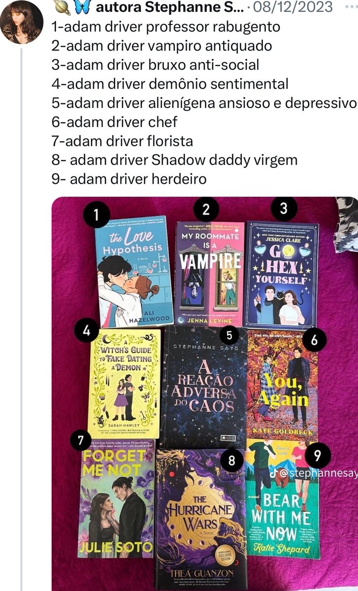 aelin_ow's tweet image. Não se esqueçam que o gostoso do adam driver inspirou todos esses livros💅