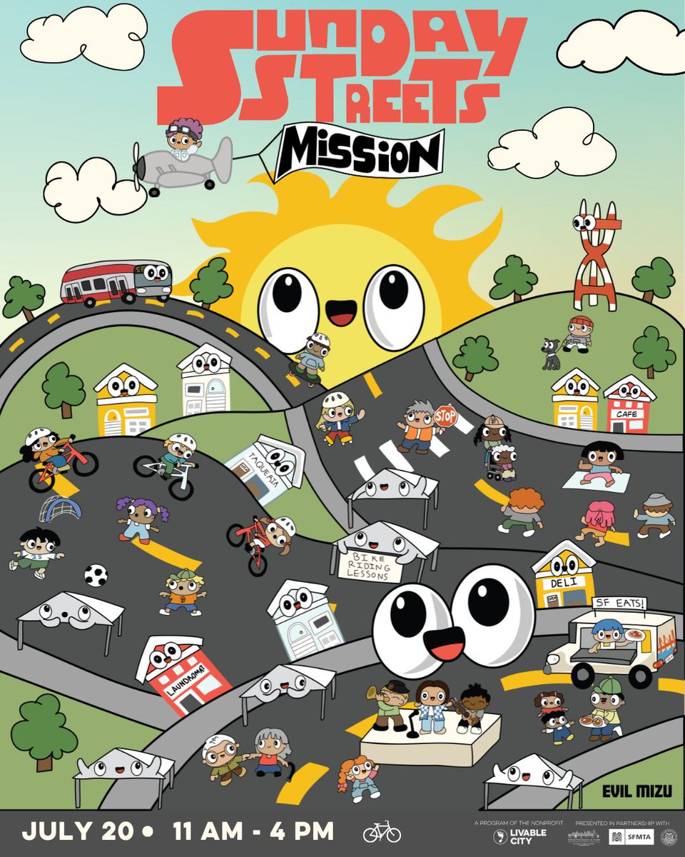 SFTRU's tweet image. Catch @SFTRU and @Muni_Forever at this upcoming Sunday Streets in the Mission! See you all there! 🤩