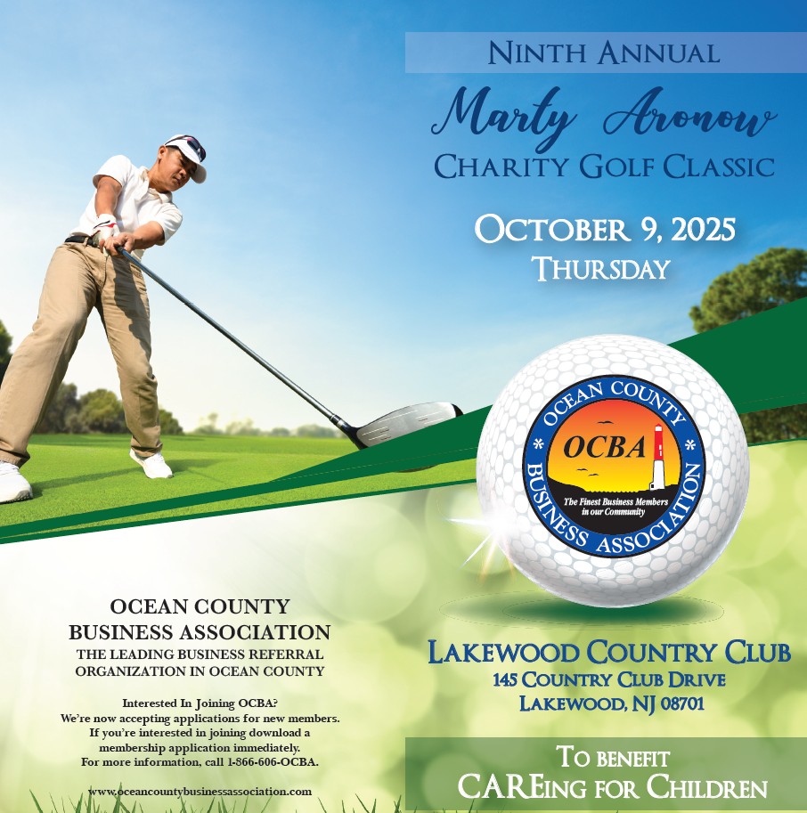 ⛳ The 9th Annual Marty Aronow Charity Golf Classic is happening Thursday, October 9, 2025 — and now’s the time to register! oceancountybusinessassociation.com/charity-golf-c… Hosted by the Ocean County Business Association, this popular event supports CAREing for Children, helping local families in need.