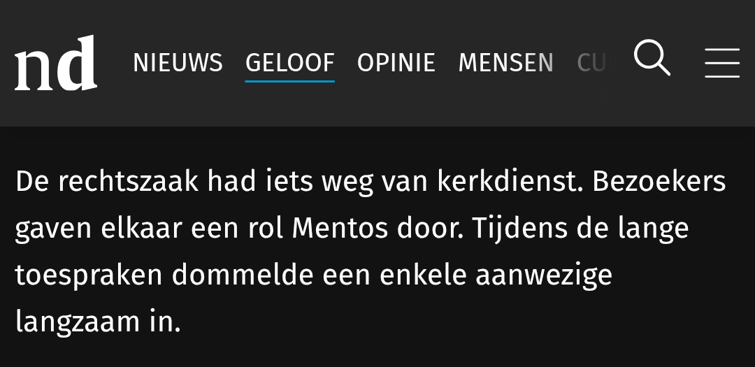 Een rol Mentos en aanwezigen die in slaap vallen. Als dat het beeld is van een kerkdienst...