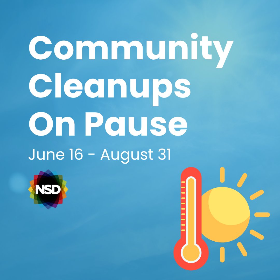 Reminder! To keep our staff and volunteers safe during extreme temperatures, community cleanups are on pause. This year, the pause will be in effect until August 31. Please connect with your Neighborhood Specialist for future cleanups or more information: bit.ly/3SQVODF