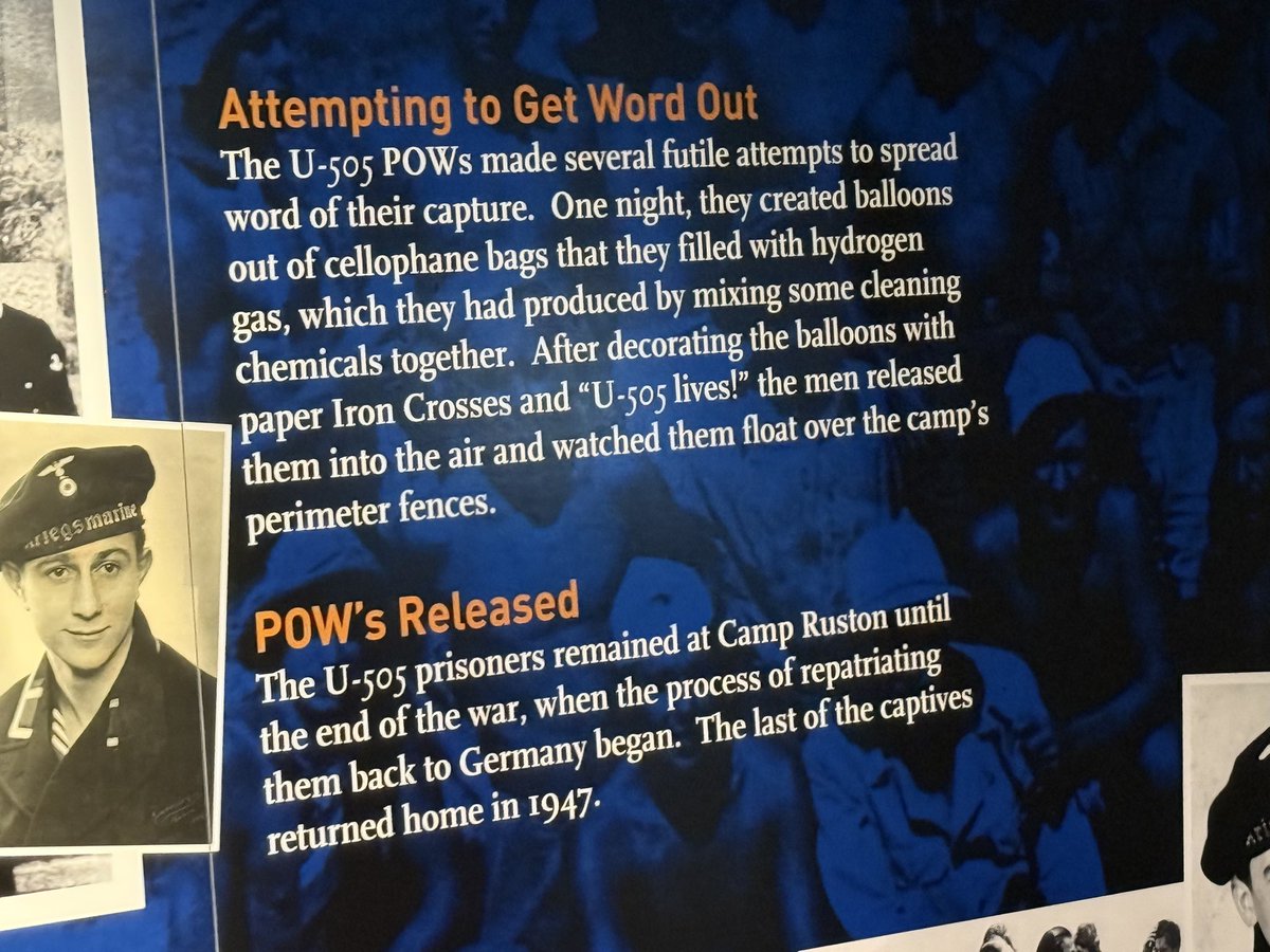 SenBillCassidy's tweet image. Interesting bit of Louisiana history: Ruston hosted German POWs captured from a WWII submarine. I saw a museum display about this. The submarine that the prisoners were on is in the museum.