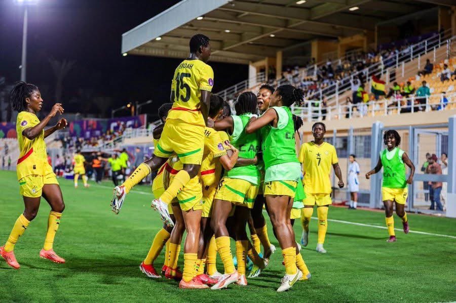 HazardQoby's tweet photo. 𝗢𝗙𝗙𝗜𝗖𝗜𝗔𝗟: The Black Queens of Ghana have qualified for the semi-finals of the Women’s Africa Cup of Nations (WAFCON) for the first time since 2016 in Cameroon.

And this is the eighth time Ghana has reached the semi-finals in the history of the competitions.
#TeamUQHsport https://t.co/RKCTHOujVd