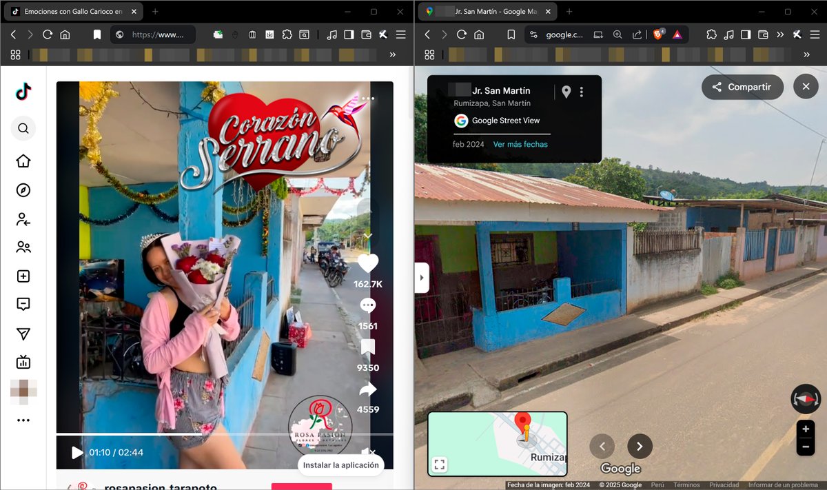 ManuelBot59's tweet image. 🔍 #OSINT. ¿Un video #viral podría revelar dónde vives?
Un video publicado en #TikTok, con más de 5.1M de vistas, expuso la ubicación de una cantante famosa en #Perú📍
Las huellas digitales pasivas son reales… y peligrosas...
▶️ patreon.com/posts/viral-y-…
#SOCMINT #GEOINT