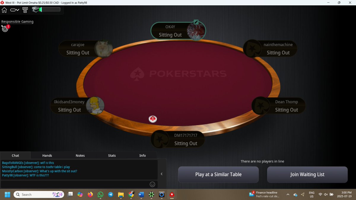 MikePatrick98's tweet image. Hey @StarsSupport @PokerStarsON
Can you do something about these players that have literally filled a table and are all sitting out?