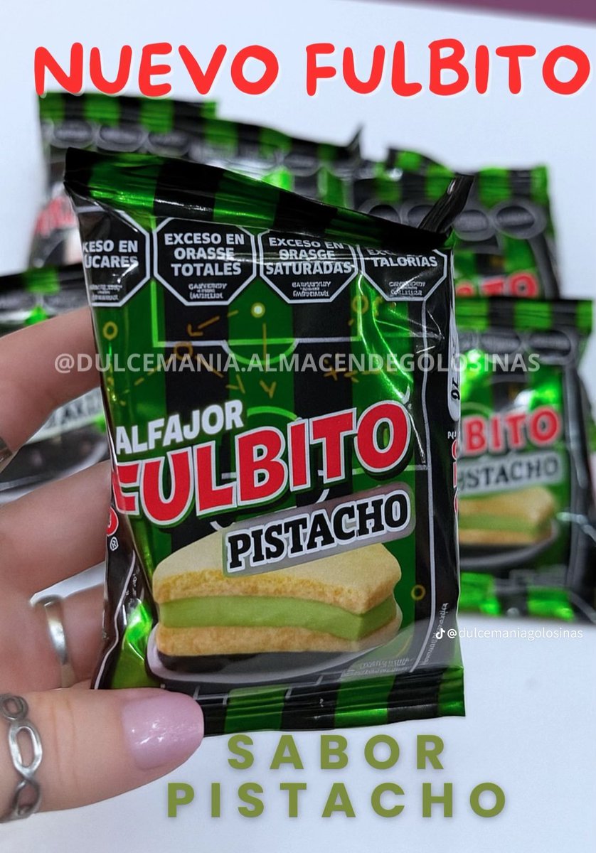 "Fulbito"

Porque también sacó una versión de su alfajor pero relleno de pistacho.