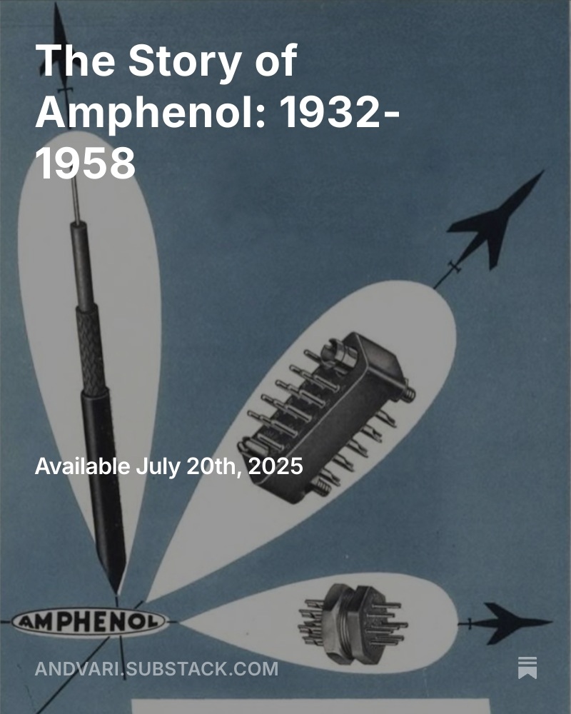 Doug Ott (@yesandnotyes) on Twitter photo I'm readying the first part of my own history of Amphenol $APH for tomorrow. Building off the recent <a href="/Pfdshares/">Preferred Shares Podcast</a> episode, I've got lots more details and anecdotes. I'm readying the first part of my own history of Amphenol $APH for tomorrow. Building off the recent <a href="/Pfdshares/">Preferred Shares Podcast</a> episode, I've got lots more details and anecdotes.
