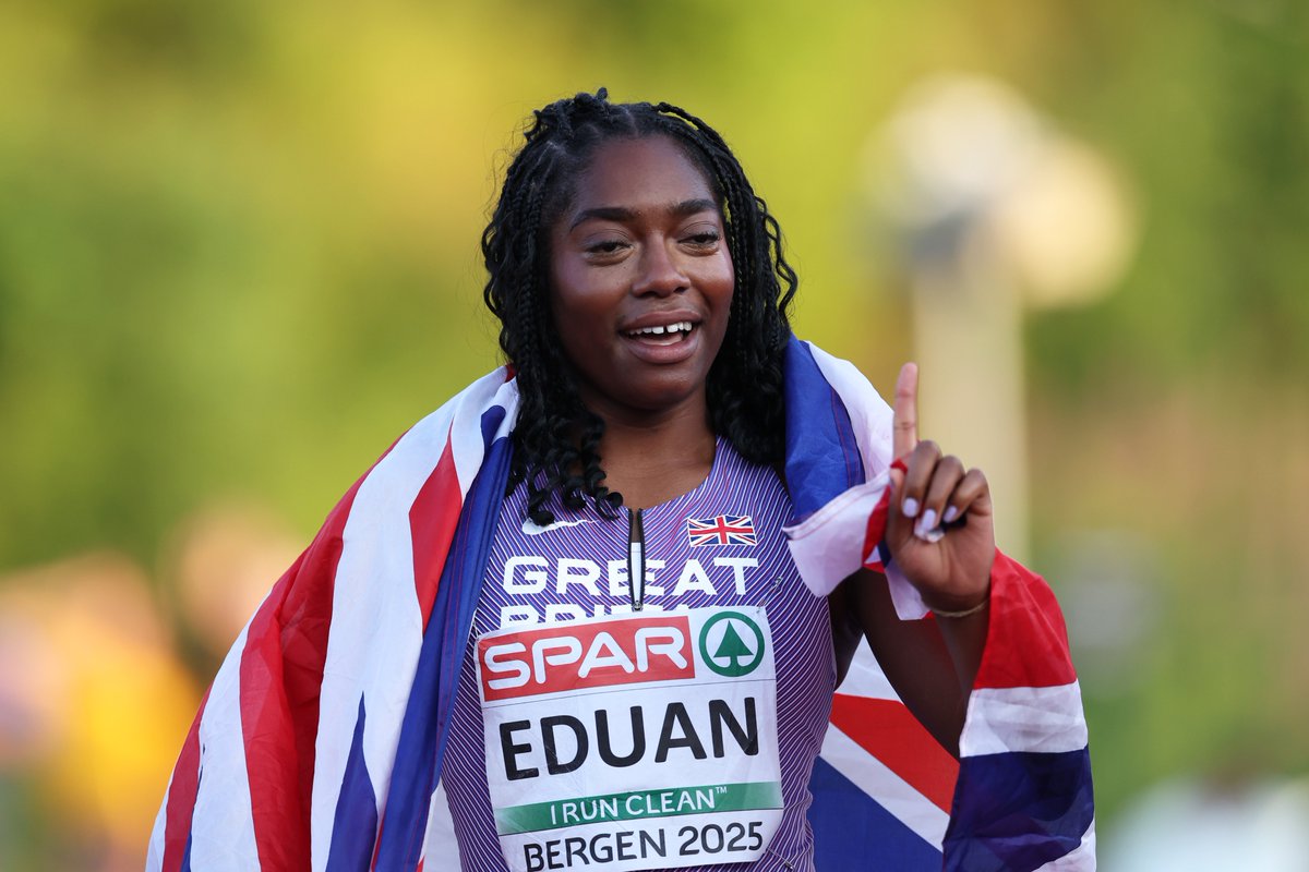GOLDEN SUCCESS 🥇

A superb fightback sees Success Eduan crowned the European U23 women's 200m champion.

#Bergen2025
