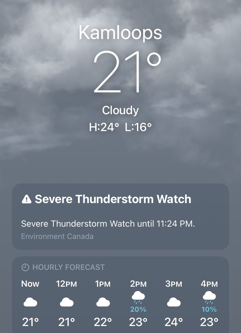 Summer thunder is singing in the hills this afternoon. Anyone see any lightning ⚡️ yet? #kamloops