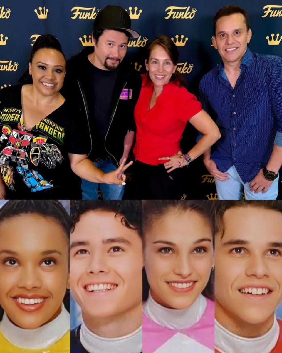 ReviewingGlobe's tweet image. Mighty reunion! ⚡️ The Power Rangers cast linked up at the Hollywood Funko store for a special signing.
#PowerRangers